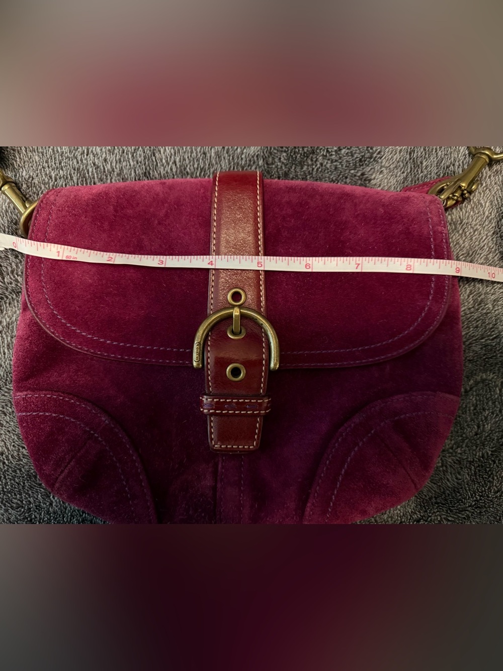 VINTAGE COACH suede crossbody bag - Picture 2 of 12